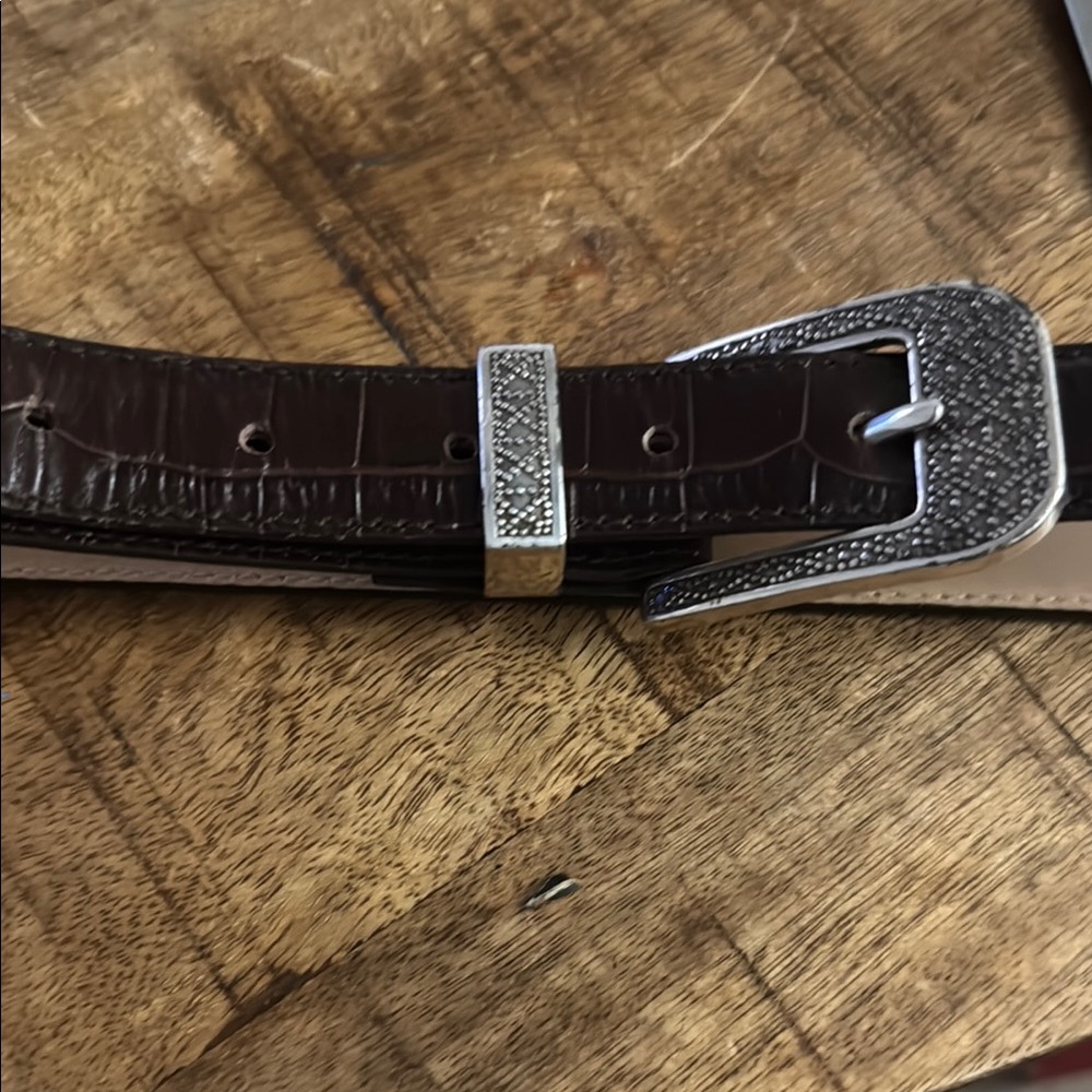 Cipriani Brown Leather Belt with Silver Buckle